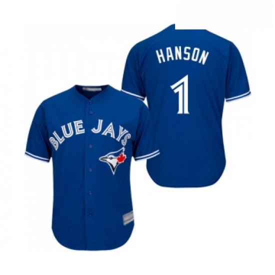 Youth Toronto Blue Jays 1 Alen Hanson Replica Blue Alternate Baseball Jersey