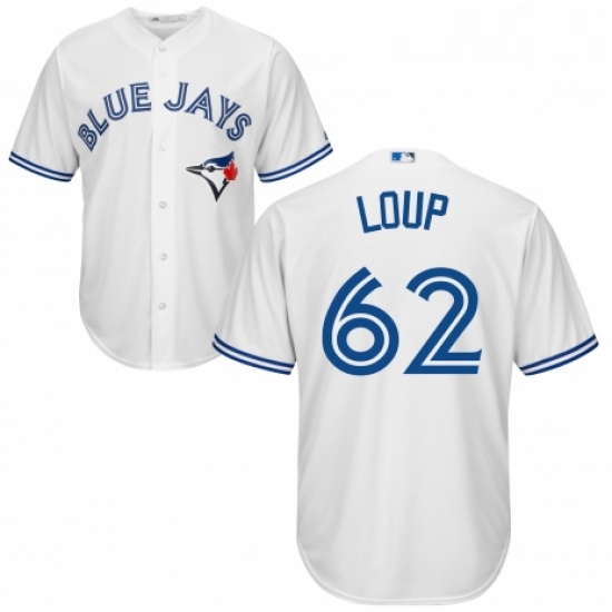 Youth Majestic Toronto Blue Jays 62 Aaron Loup Replica White Home MLB Jersey