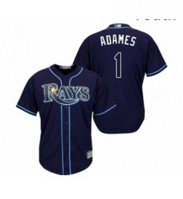 Youth Tampa Bay Rays 1 Willy Adames Replica Navy Blue Alternate Cool Base Baseball Jersey