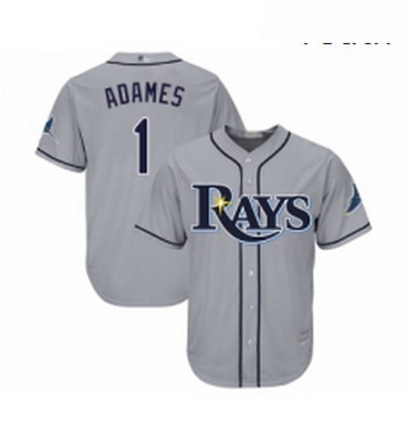 Youth Tampa Bay Rays 1 Willy Adames Replica Grey Road Cool Base Baseball Jersey