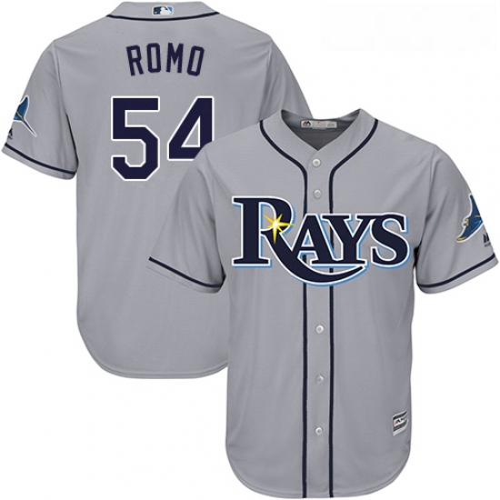 Youth Majestic Tampa Bay Rays 54 Sergio Romo Authentic Grey Road