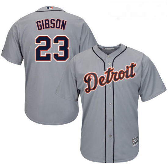 Youth Majestic Detroit Tigers 23 Kirk Gibson Authentic Grey Road Cool Base MLB Jersey