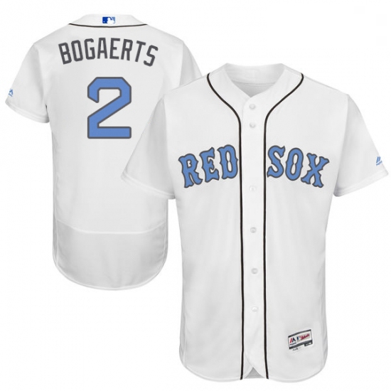 Mens Majestic Boston Red Sox 2 Xander Bogaerts Authentic White 2016 Fathers Day Fashion Flex Base ML