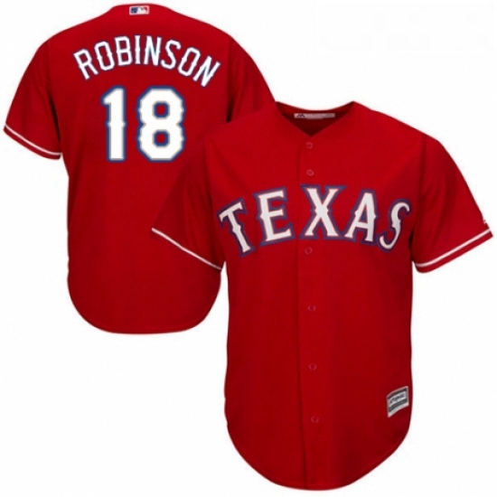 Youth Majestic Texas Rangers 18 Drew Robinson Authentic Royal Blue Alternate 2 Cool Base MLB Jersey