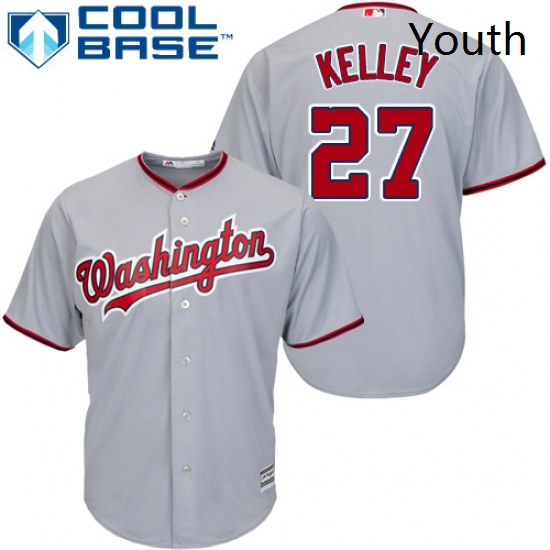 Youth Majestic Washington Nationals 27 Shawn Kelley Authentic Grey Road Cool Base MLB Jersey