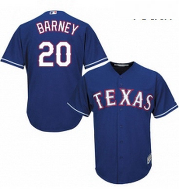 Youth Majestic Texas Rangers 20 Darwin Barney Replica Royal Blue Alternate 2 Cool Base MLB Jersey