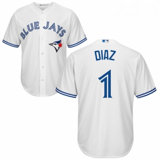 Youth Majestic Toronto Blue Jays 1 Aledmys Diaz Authentic White Home MLB Jersey