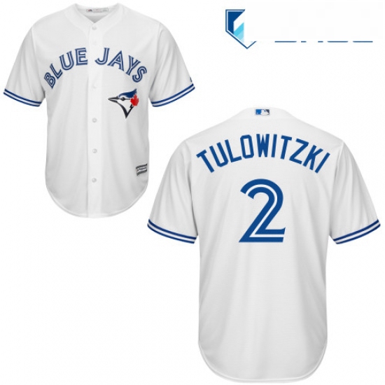 Youth Majestic Toronto Blue Jays 2 Troy Tulowitzki Authentic White Home MLB Jersey