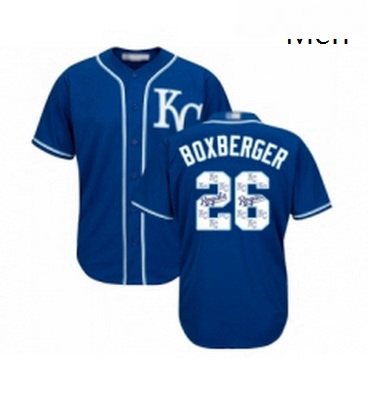 Mens Kansas City Royals 26 Brad Boxberger Blue Authentic Blue Team Logo Fashion Cool Base Baseball J