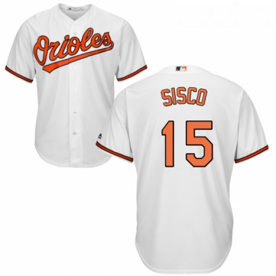 Youth Majestic Baltimore Orioles 15 Chance Sisco Authentic White Home Cool Base MLB Jersey