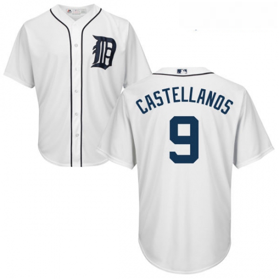 Youth Majestic Detroit Tigers 9 Nick Castellanos Replica White Home Cool Base MLB Jersey