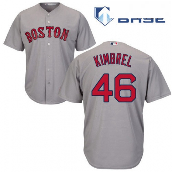 Mens Majestic Boston Red Sox 46 Craig Kimbrel Replica Grey Road Cool Base MLB Jersey