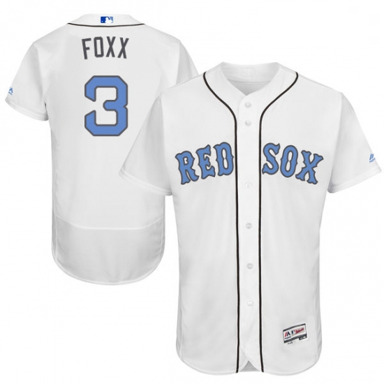 Mens Majestic Boston Red Sox 3 Jimmie Foxx Authentic White 2016 Fathers Day Fashion Flex Base MLB Je