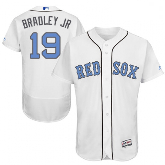 Mens Majestic Boston Red Sox 19 Jackie Bradley Jr Authentic White 2016 Fathers Day Fashion Flex Base