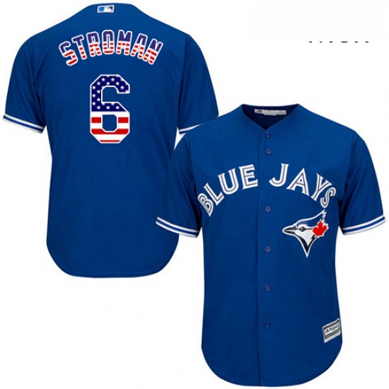 Mens Majestic Toronto Blue Jays 6 Marcus Stroman Replica Royal B