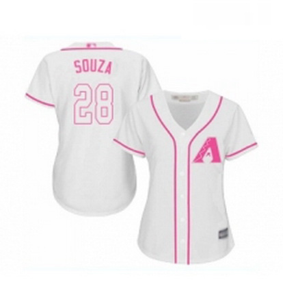 Womens Arizona Diamondbacks 28 Steven Souza Replica White Fashion Baseball Jersey