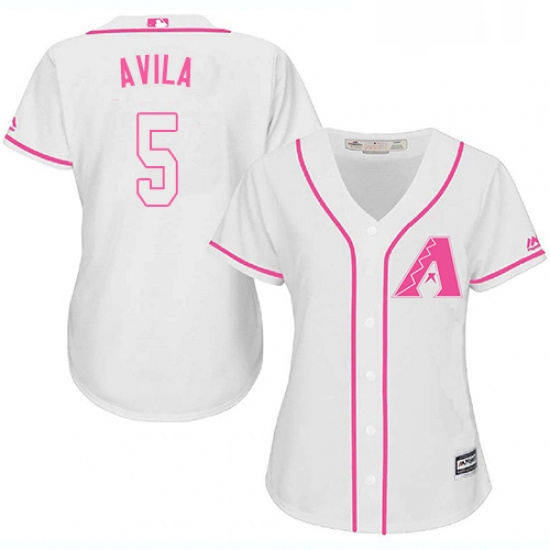 Womens Majestic Arizona Diamondbacks 5 Alex Avila Replica White Fashion MLB Jersey