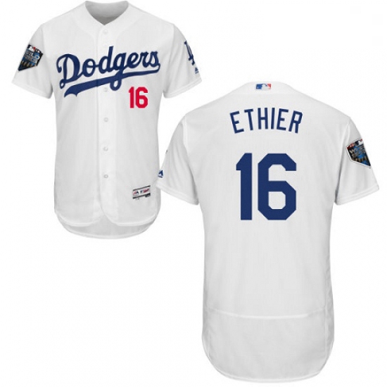 Mens Majestic Los Angeles Dodgers 16 Andre Ethier White Home Fle