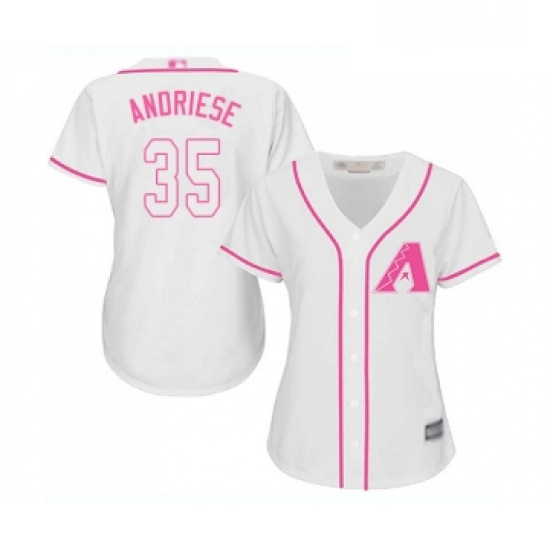 Womens Arizona Diamondbacks 35 Matt Andriese Replica White Fashion Baseball Jersey