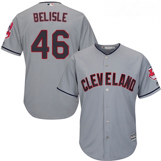 Youth Majestic Cleveland Indians 46 Matt Belisle Authentic Grey Road Cool Base MLB Jersey