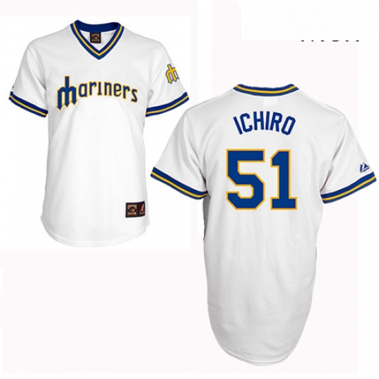 Mens Majestic Seattle Mariners 51 Ichiro Suzuki Authentic White 