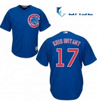 Womens Majestic Chicago Cubs 17 Kris Bryant Replica Royal Blue A