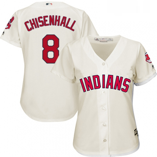 Womens Majestic Cleveland Indians 8 Lonnie Chisenhall Replica Cr