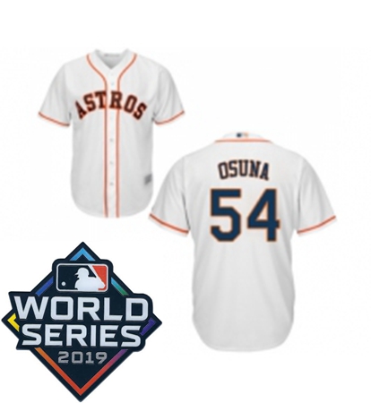 Mens Houston Astros 54 Roberto Osuna Replica White Home Cool Base Baseball jersey