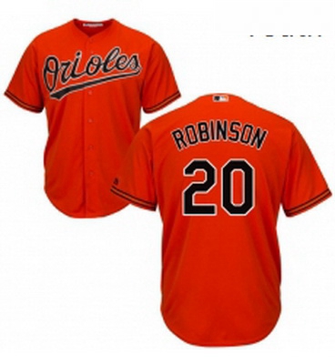 Youth Majestic Baltimore Orioles 20 Frank Robinson Authentic Orange Alternate Cool Base MLB Jersey