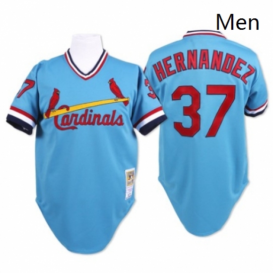 Mens Mitchell and Ness St Louis Cardinals 37 Keith Hernandez Aut