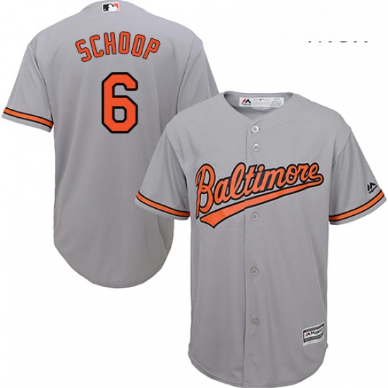 Mens Majestic Baltimore Orioles 6 Jonathan Schoop Replica Grey R