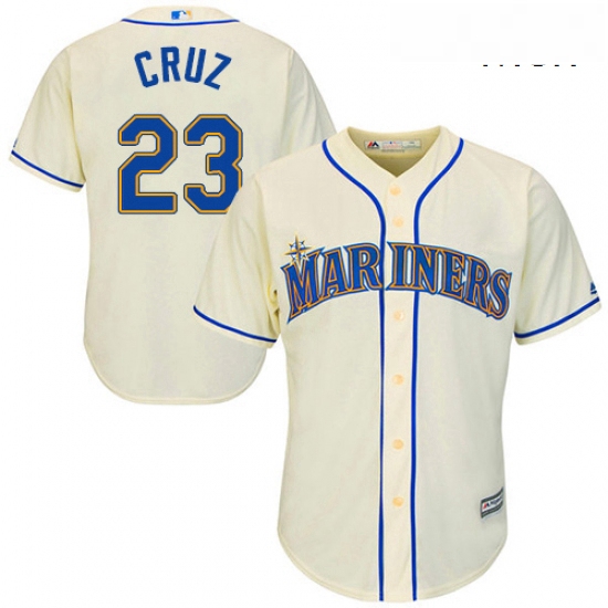 Mens Majestic Seattle Mariners 23 Nelson Cruz Replica Cream Alte