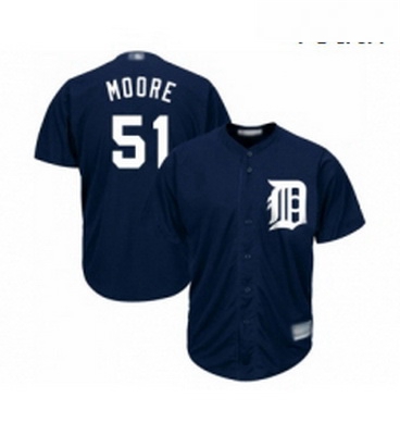 Youth Detroit Tigers 51 Matt Moore Replica Navy Blue Alternate C