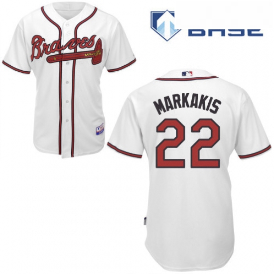 Youth Majestic Atlanta Braves 22 Nick Markakis Replica White Hom