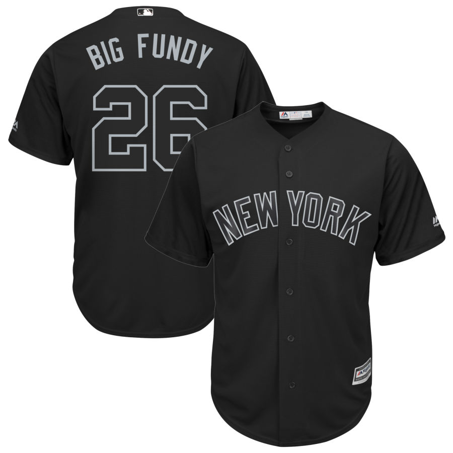 Yankees 26 DJ LeMahieu Big Fundy Black 2019 Players Weekend Play