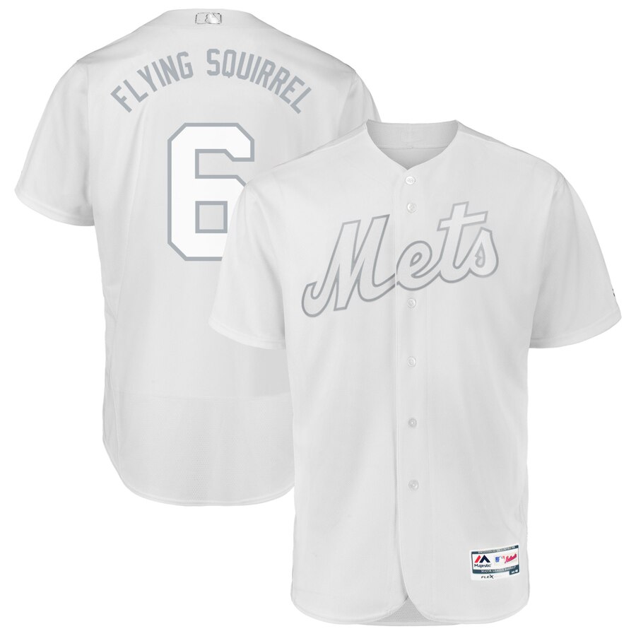 Mets 6 Jeff McNeil Flying Squirrel White 2019 Players Weekend Au