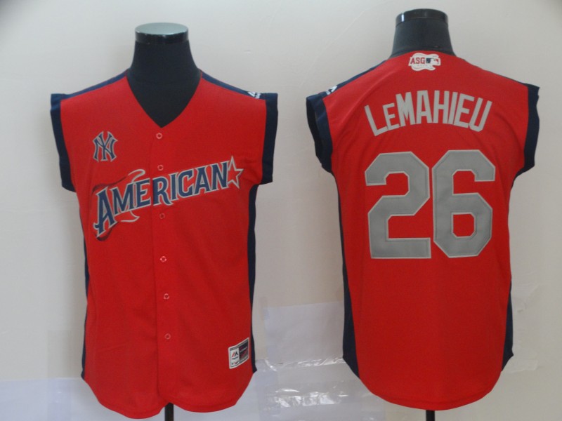 American League 26 DJ LeMahieu Red 2019 MLB all star Game Player Jersey