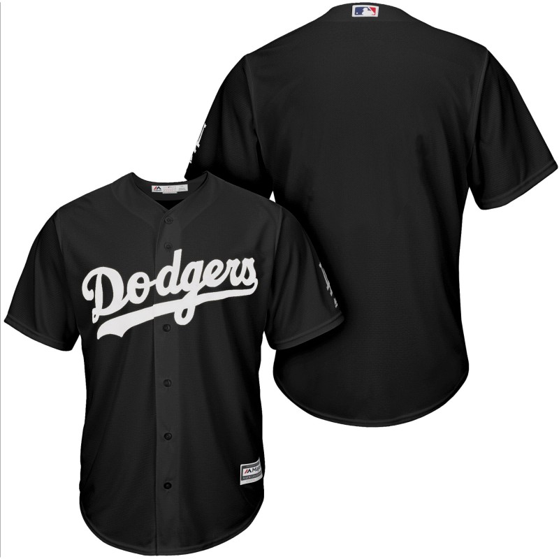 Dodgers Blank Black Turn Back The Clock Cool Base Jersey