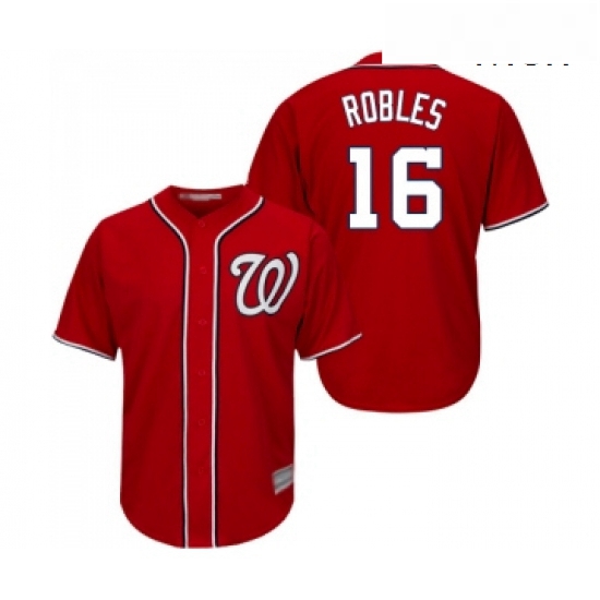 Mens Washington Nationals 16 Victor Robles Replica Red Alternate 1 Cool Base Baseball Jersey