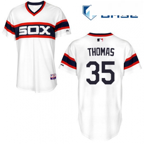 Mens Majestic Chicago White Sox 35 Frank Thomas Replica White 2013 Alternate Home Cool Base MLB Jers