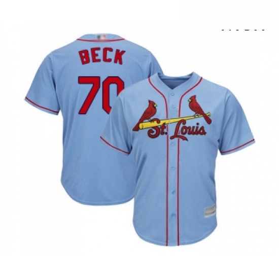 Mens St Louis Cardinals 70 Chris Beck Replica Light Blue Alternate Cool Base Baseball Jersey