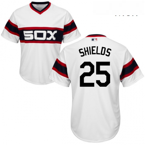 Mens Majestic Chicago White Sox 33 James Shields Replica White 2013 Alternate Home Cool Base MLB Jer