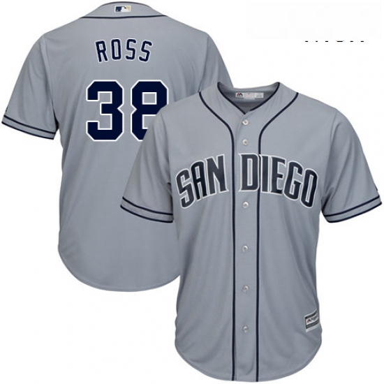 Mens Majestic San Diego Padres 38 Tyson Ross Replica Grey Road Cool Base MLB Jersey