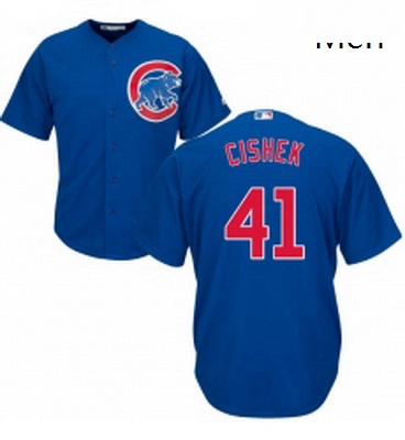 Mens Majestic Chicago Cubs 41 Steve Cishek Replica Royal Blue Alternate Cool Base MLB Jersey