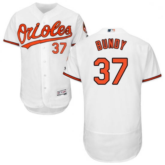 Mens Majestic Baltimore Orioles 37 Dylan Bundy White Home Flex Base Authentic Collection MLB Jersey