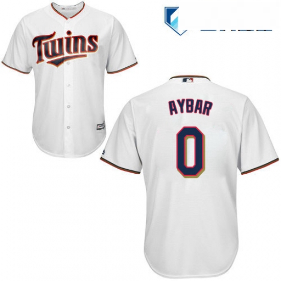 Mens Majestic Minnesota Twins 0 Erick Aybar Replica White Home Cool Base MLB Jersey