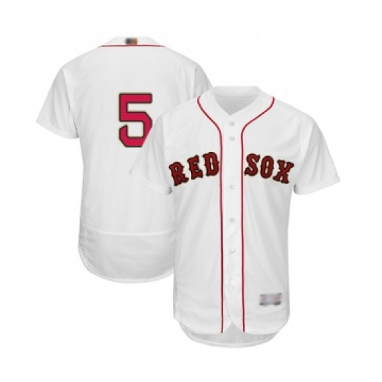 Mens Boston Red Sox 5 Nomar Garciaparra White 2019 Gold Program Flex Base Authentic Collection Baseb