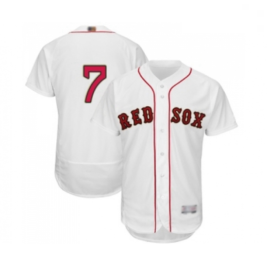 Mens Boston Red Sox 7 Christian Vazquez White 2019 Gold Program Flex Base Authentic Collection Baseb