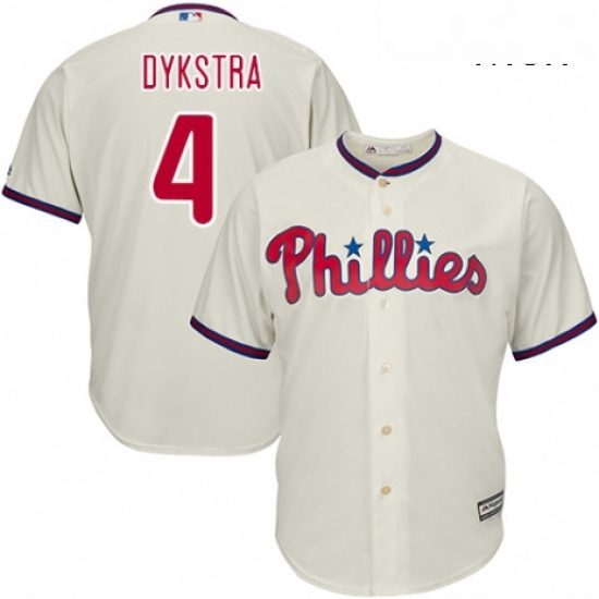 Mens Majestic Philadelphia Phillies 4 Lenny Dykstra Replica Cream Alternate Cool Base MLB Jersey