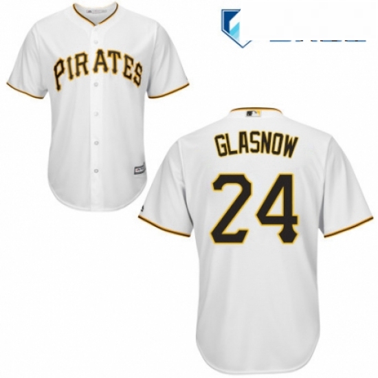 Mens Majestic Pittsburgh Pirates 24 Tyler Glasnow Replica White Home Cool Base MLB Jersey